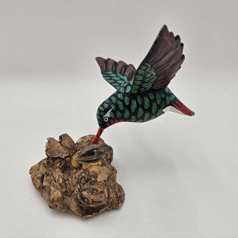 Wooden Hummingbird Carving